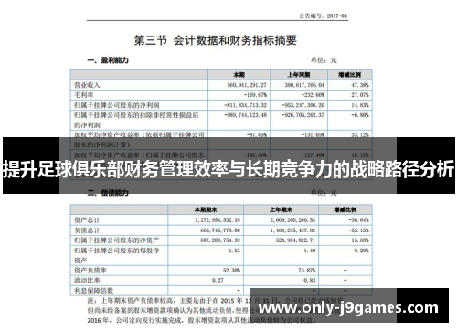 提升足球俱乐部财务管理效率与长期竞争力的战略路径分析 提升足球俱乐部财务管理效率与长期竞争力的战略路径分析